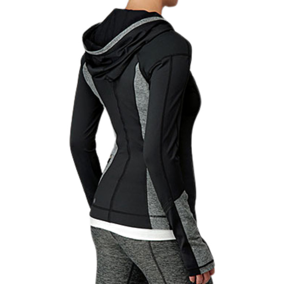 Lululemon Hoodie Womens Size 8 Black Gray Run for Your Life Cross Train Pullover - Picture 2 of 13